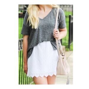 New J. Crew White Lace Mini Skirt 2 Preppy Resort Pull-On Travel Easy Bridal